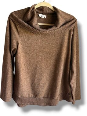 Rio & Rian Soft Heather Tan Cowl Neck Thin Sweater Size XL EUC